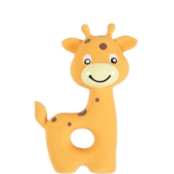 Latexová hračka žirafa - žltá (10 cm)