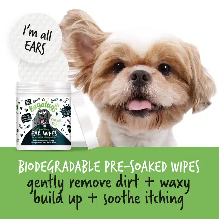 Bugalugs 100% biologicky rozložiteľné utierky na čistenie uší pre psov 100 ks - I m All Ears Ear Wipes Bugalugs 100% biologicky rozložiteľné utierky na čistenie uší pre psov 100 ks – Obrázok 3