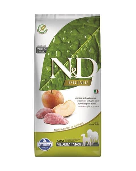N&D Prime Wild Boar & Apple Maxi Adult 12 kg