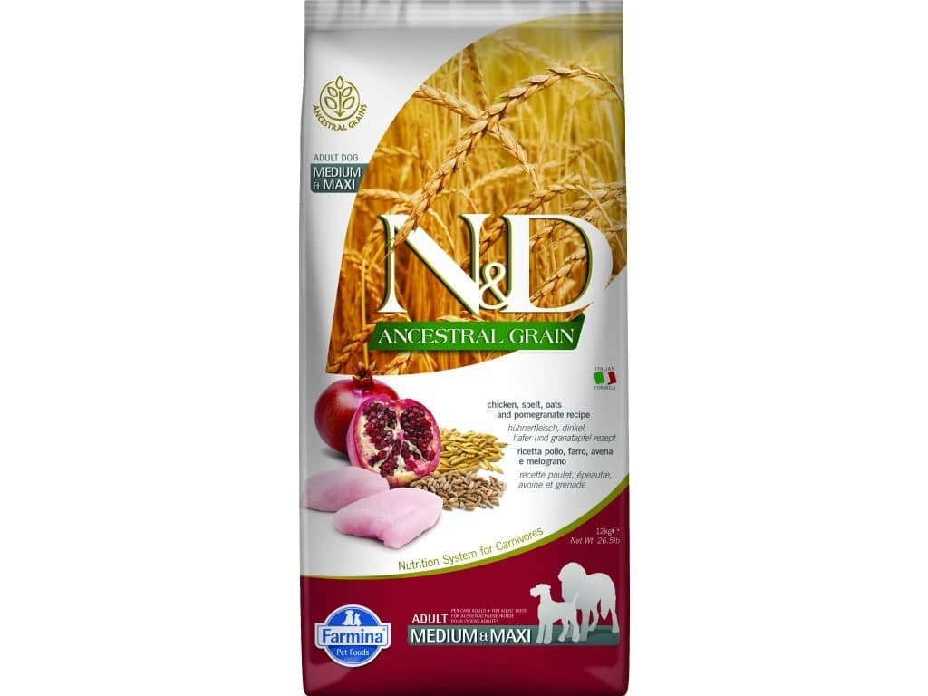 N&D Ancestral Grain Chicken & Pomegranate Adult Maxi 12 kg